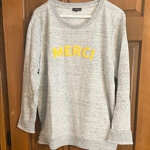 Talbots Gray Knit Sweatshirt Sweater, Merci, Large